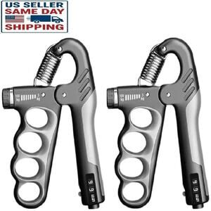 (2) Hand Grip Strength Trainer Adjustable Resistance 11-220 Lbs. + Reps Counter